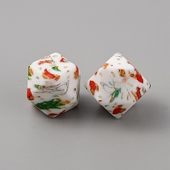 Perles de silicone écologiques de qualité alimentaire sur le thème de noël&nbsp;SIL-WH0006-16A