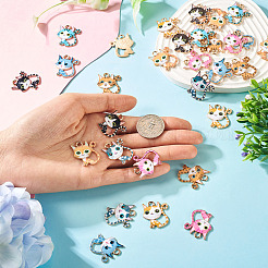 32шт 8 цвета сплава эмалевые подвески&nbsp;ENAM-TA0002-88