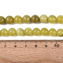 Hilos de cuentas de jade limón natural calentadas&nbsp;G-Q601-13A-06