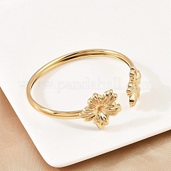 Браслеты-манжеты из нержавеющей стали 304 для женщин&nbsp;BJEW-A147-01A-G