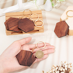 Porte-clés pendentifs en bois de noyer&nbsp;KEYC-TAC0034-06C