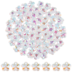 80 pz di ciondolo con connettore in vetro sfaccettato trasparente&nbsp;GLAA-SP0001-88B-02