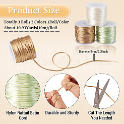 3 Rolle Nylon-Rattail-Satinschnur in 3 Farben&nbsp;NWIR-TA0001-45C