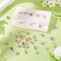 80 шт. 8-х цветные подвески из стекла с эффектом кракле&nbsp;PALLOY-TAC0186