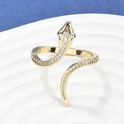 Messing Micro Pave klare Manschettenringe aus Zirkonia&nbsp;ZIRC-M117-02G