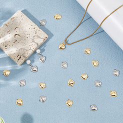 100 шт. 2 цвета 304 нержавеющая сталь подвески в виде пухлого сердца&nbsp;STAS-HS0001-45