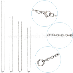 12 шт. 4 стиля 304 нержавеющая сталь кабельная цепь ожерелье изготовление&nbsp;STAS-SC0010-23P