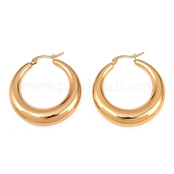 Orecchini a cerchio in acciaio inossidabile 304 placcati ioni (ip)&nbsp;X-EJEW-O096-45G