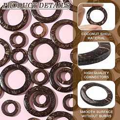 35 шт. деревянная фурнитура для ювелирных изделий из кокоса соединительные кольца&nbsp;COCO-YW0001-01