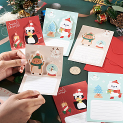 18 Beutel 3 Farben Weihnachtspapier Glückwunschkarte&nbsp;DIY-TA0013-84