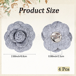 4 broche camélia en tissu&nbsp;JEWB-CN0001-03B