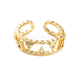 Открытые манжеты из латуни с микро-паве и кубическим цирконием для женщин&nbsp;RJEW-U026-05G-04