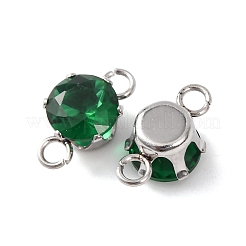 Breloques connecteurs en acier inoxydable 304 micro pavé de zircones cubiques&nbsp;STAS-H240-50P-05