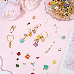 Kits de accesorios para llaveros de letras y flores (DIY)&nbsp;DIY-BM0002-22