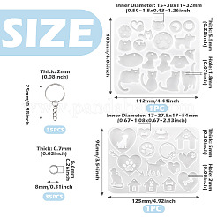2 pieza de 2 estilos de moldes de silicona para pendientes con silueta colgante para hacer tú mismo&nbsp;DIY-TA0015-69