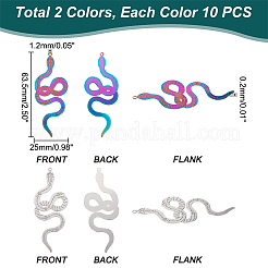 20 pz 2 colori placcatura ionica (IP) 304 grandi pendenti in filigrana in acciaio inossidabile&nbsp;STAS-UN0042-07