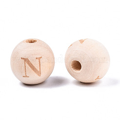 Perle europee di legno naturale non finito&nbsp;WOOD-S045-143A-01N