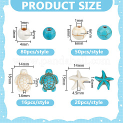 128шт 8 стиля синтетические бирюзовые бусины&nbsp;TURQ-HY0001-11