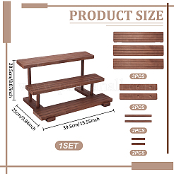 3-уровневые деревянные подставки для демонстрации ювелирных изделий&nbsp;ODIS-WH0086-104B