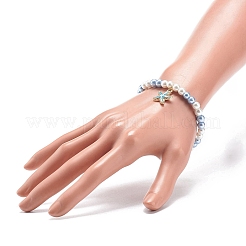 Braccialetti con ciondoli elasticizzati smaltati in lega a tema oceano 4 pz 4 stili&nbsp;BJEW-JB08760