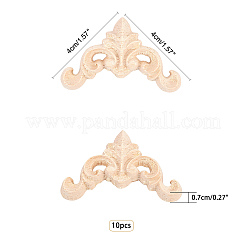 24 шт. резиновая аппликация с резным рисунком из дерева&nbsp;WOOD-FH0001-86