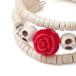 Set di braccialetti avvolgenti in resina e turchese sintetico&nbsp;BJEW-JB10759-02
