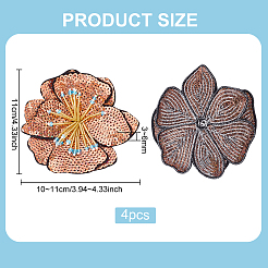 Toppe con paillettes a fiore 3d&nbsp;PATC-WH0012-01A
