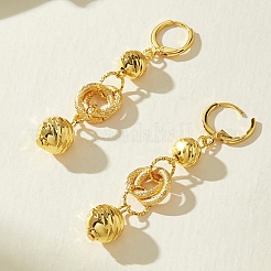 Круглые латунные серьги-кольца с кисточками&nbsp;QQ1128