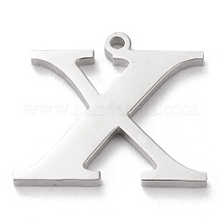 Ciondolo lettera in acciaio inossidabile 304 anti-ossidazione con strass&nbsp;STAS-J028-01X
