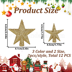 12 шт. 6 стиля блестящая смоляная звезда на верхушке елки&nbsp;DIY-DR0002-20