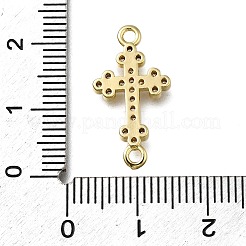 Messing klare Zirkonia Kreuz Verbindungsstück Charms&nbsp;ZIRC-I070-037G