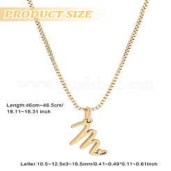 1 шт. латунная цепочка и ожерелье с подвеской в виде буквы из нержавеющей стали 304&nbsp;NJEW-LP0001-40M-G