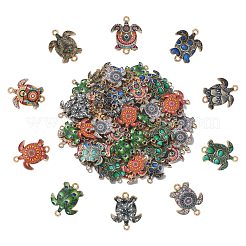 Fascini del connettore della lega stampati 60pcs 10 colori&nbsp;ENAM-CJ0005-63