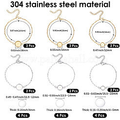 12 pz 6 stili 304 catena a graffetta in acciaio inossidabile catena satellitare creazione di braccialetti&nbsp;BJEW-SP0001-28