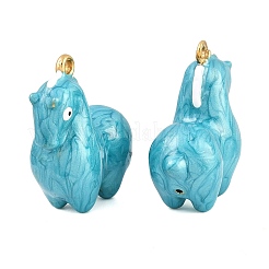 Colgantes de acero inoxidable 304 con esmalte azul cielo intenso.&nbsp;SA-CBAF5D5-12G