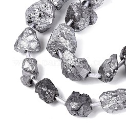 Perles et fils d'améthyste naturelle brute plaqués par électrolyse&nbsp;G-Q610-06E