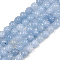 Naturales teñidos abalorios de jade blanco hebras&nbsp;GG-CBAEB22-B01-6mm-01
