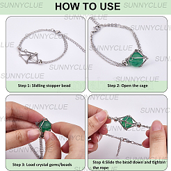 6 Stück 201 Edelstahl Makramee Beutel geflochten Edelsteinhalter Armbandherstellung&nbsp;BJEW-SC0001-72