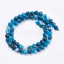 Натуральные полосатые агатовые / полосатые агатовые бусинки&nbsp;G-P364-18-6mm