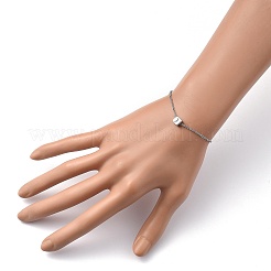 Bracelets en laiton à breloques en zircon cubique transparent micro pave&nbsp;BJEW-JB05400-01