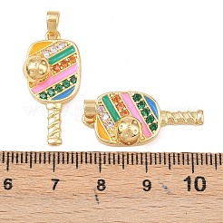 Pendentifs avec zircon cubiques à micro-pavés en laiton&nbsp;KK-C248-04G-01