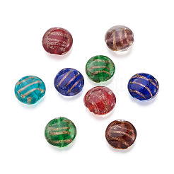 60pcs 6 Farben handgemachte Goldsand-Bunte Malereiperlen&nbsp;LAMP-BT0001-01