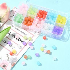 200 комплект из 10-х цветных круглых бусин из искусственного нефрита&nbsp;DGLA-FS0001-24