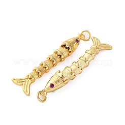 Porte micro ouvrent pendentifs zircone cubique en laiton de placage&nbsp;KK-M309-38G-G