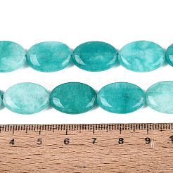 Teñidos naturales blancas abalorios de jade hebras&nbsp;G-N370-01A-05