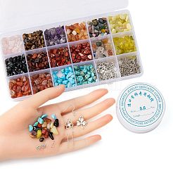 Kit de fabrication de bijoux en perles de pierre mélangées à faire soi-même&nbsp;DIY-FS0002-35