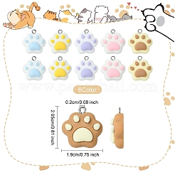 12 шт. 6 цвета непрозрачные подвески из смолы&nbsp;RESI-YW0003-44