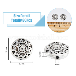 60 pz perline in lega di stile tibetano&nbsp;TIBE-DC0001-03