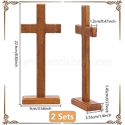 Figurines de croix en bois pour Pâques&nbsp;DJEW-WH0063-67C
