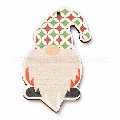 Рождественские односторонние деревянные большие подвески с принтом WOOD-H102-01I